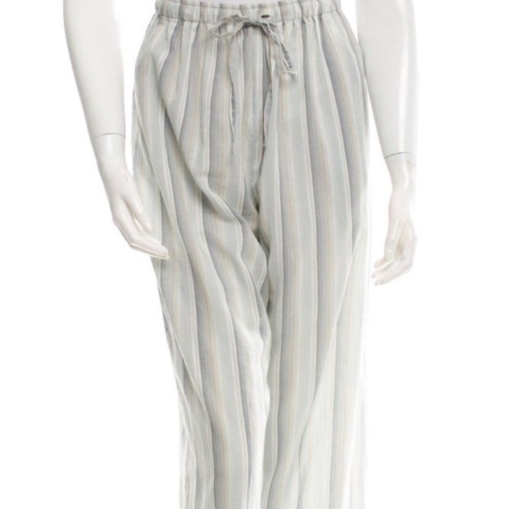 Eskandar elegant striped wide-leg trouser pants, 0